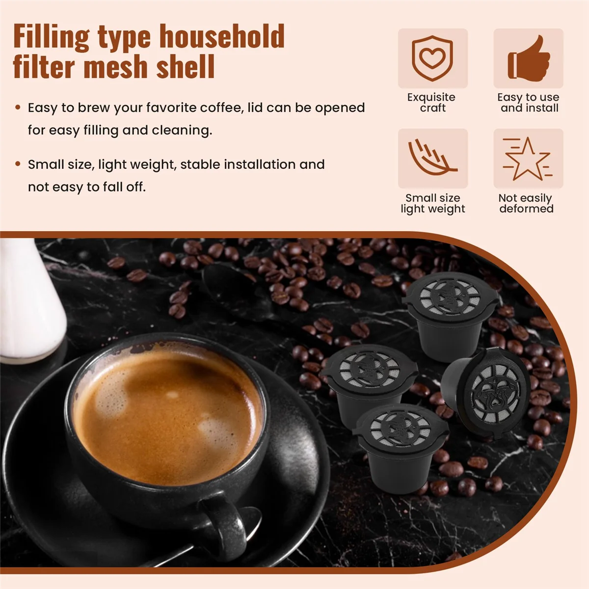 

A95U 5, многоразовые капсулы Nespresso, многоразовые капсулы для кофе, фильтр с кофемашинами Nespresso и щеткой для кофейной ложки