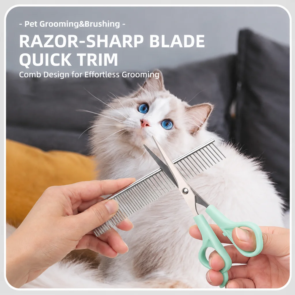 Kit de aseo para mascotas, 4 p - Slicker Brush Self Cleaning Pet Grooming reseña y precio