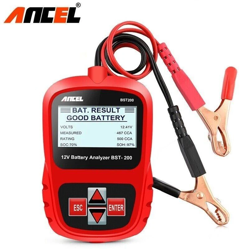 ANCEL BST200 12V Car Battery Tester 100-1100 CCA Automotive Battery Analyzer Tool Digital Analyzer for Car Truck Motorcycle