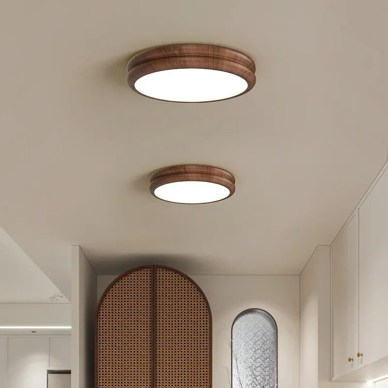 Ancient creative double circle designer walnut dining room master bedroom ceiling lamp