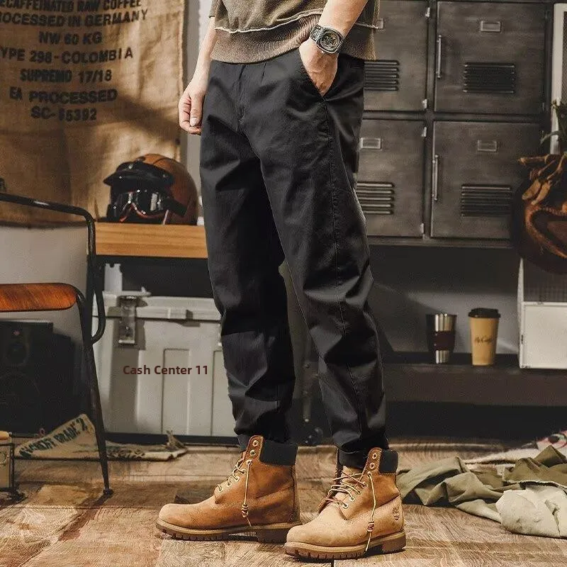 

American Retro Workwear Loose Straight Leg Casual Pants Men's Summer New Trend Brand Versatile Loose Fit Straight Leg Trousers