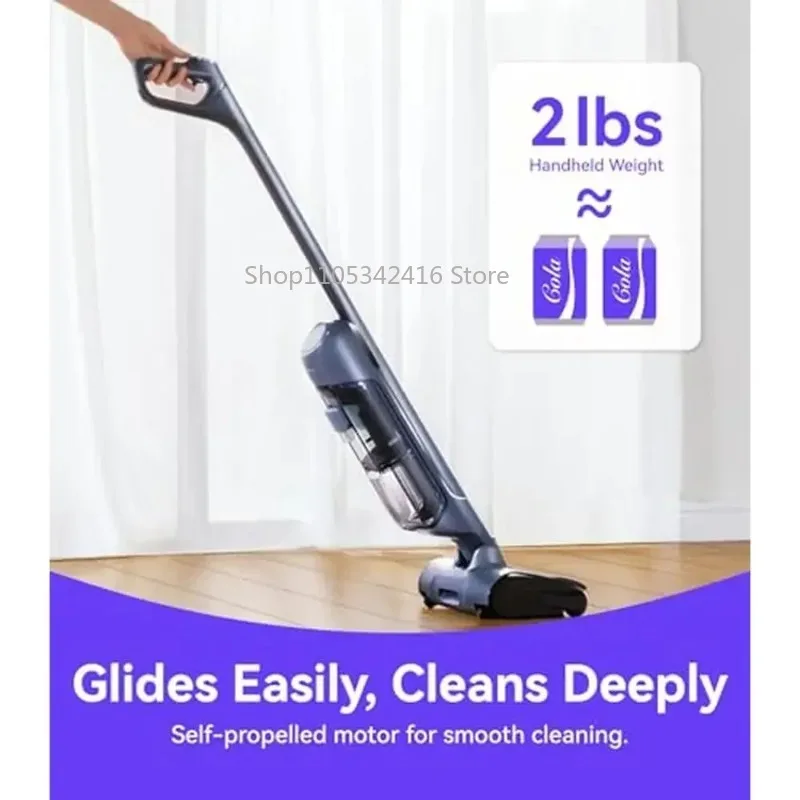 Cordless Wet & Dry Vacuum Mop, 20KPa Strong Suction, Self-Cleaning & Smart DirtSense, 5 Modes 180° Reach, Quiet Operation