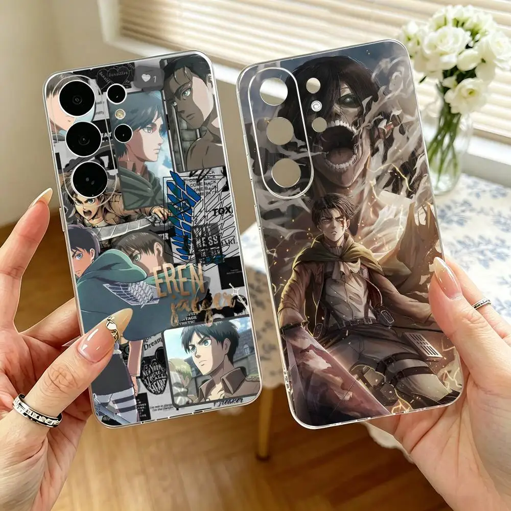 Hot Anime Attack on Titan  Phone Case Transparent Silicone Soft For Samsung S25,S24,S21,S22,S23,S30,Ultra,S20,Plus,Fe