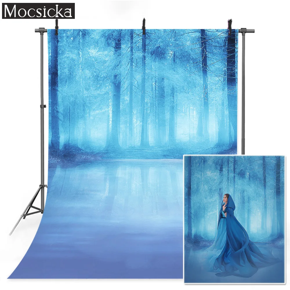 

Winter Ice Forest Backdrops for Photography Woman Ethereal Portrait Photo Backgrounds Professional Photographic Studio Props