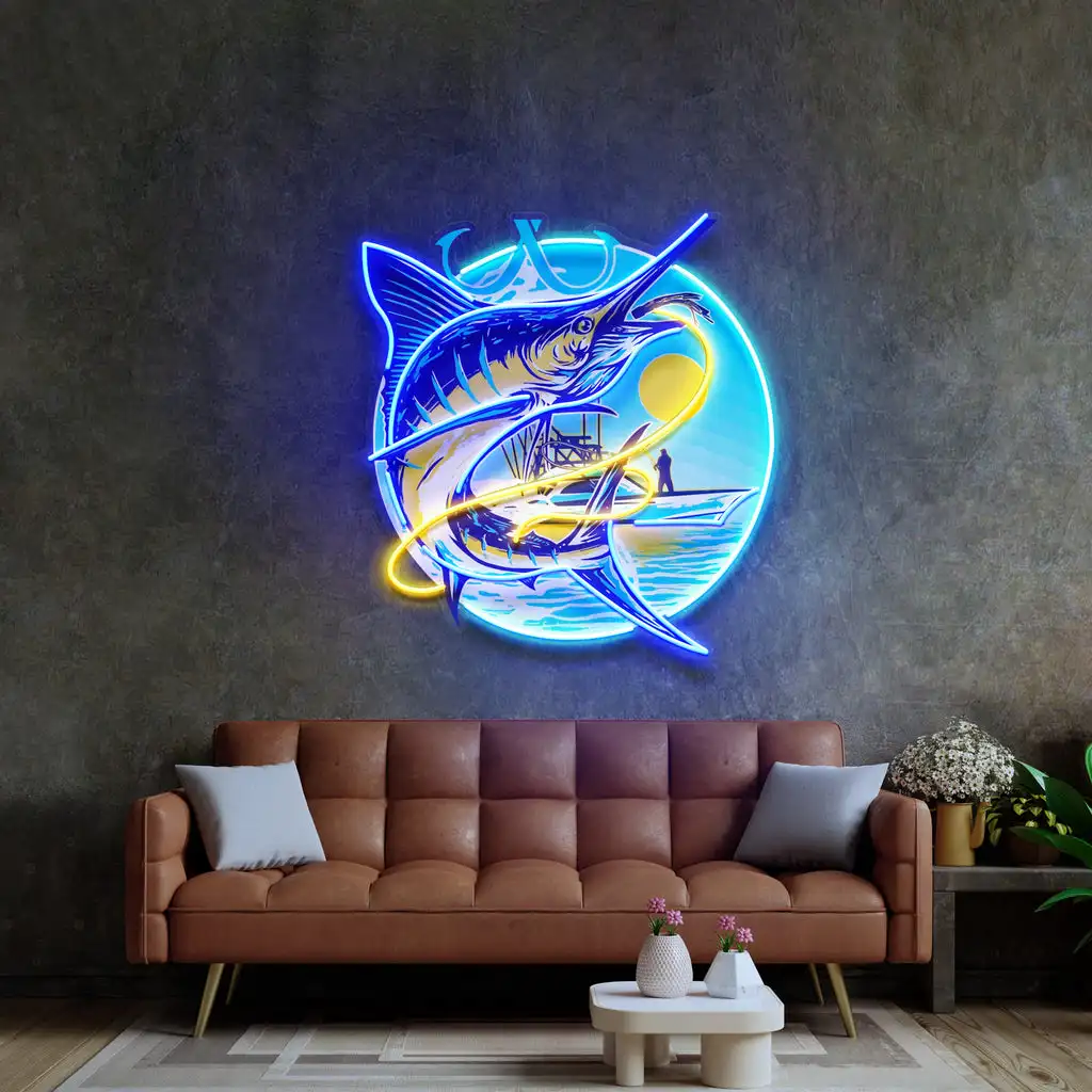 The Ocean Waves Neon Sign Business Shop Wall Art Decor Personalized Gifts for Fishing Enthusiasts Game Room Neon