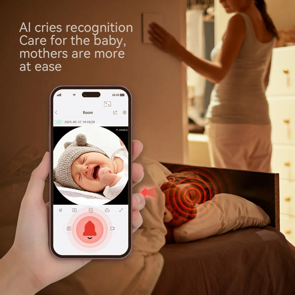 Meian 4MP WiFi PTZ Camera Home Indoor CCTV Surveillance Cameras Auto Tracking Security Protection Baby Monitor