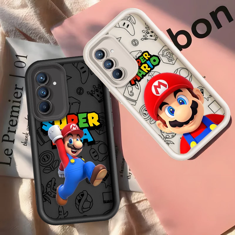 Cool Super Mario Game For Samsung Galaxy A54 A53 A52 A51 A34 A33 A23 A22 A21S A14 A13 5G Soft Eye Ladder Phone Case