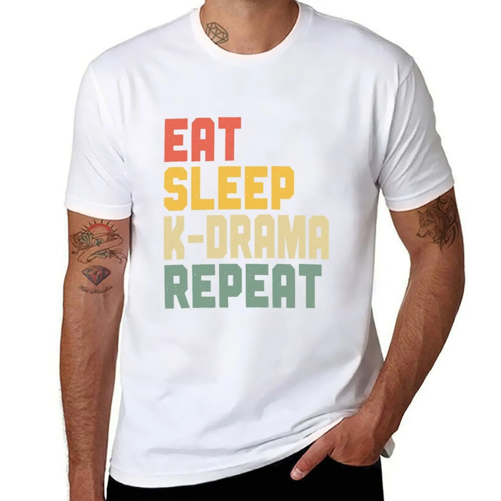 

Sleep Eat Repeat K-Drama T-Shirt Heavy Duty Casual Work Tee
