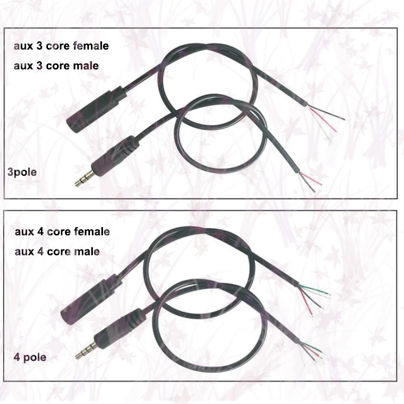 

5 шт. 3-контактный 4-контактный разъем AUX «папа-мама» аудио удлинительный кабель головка 3,5 мм стерео DIY кабель сердечник провода C1