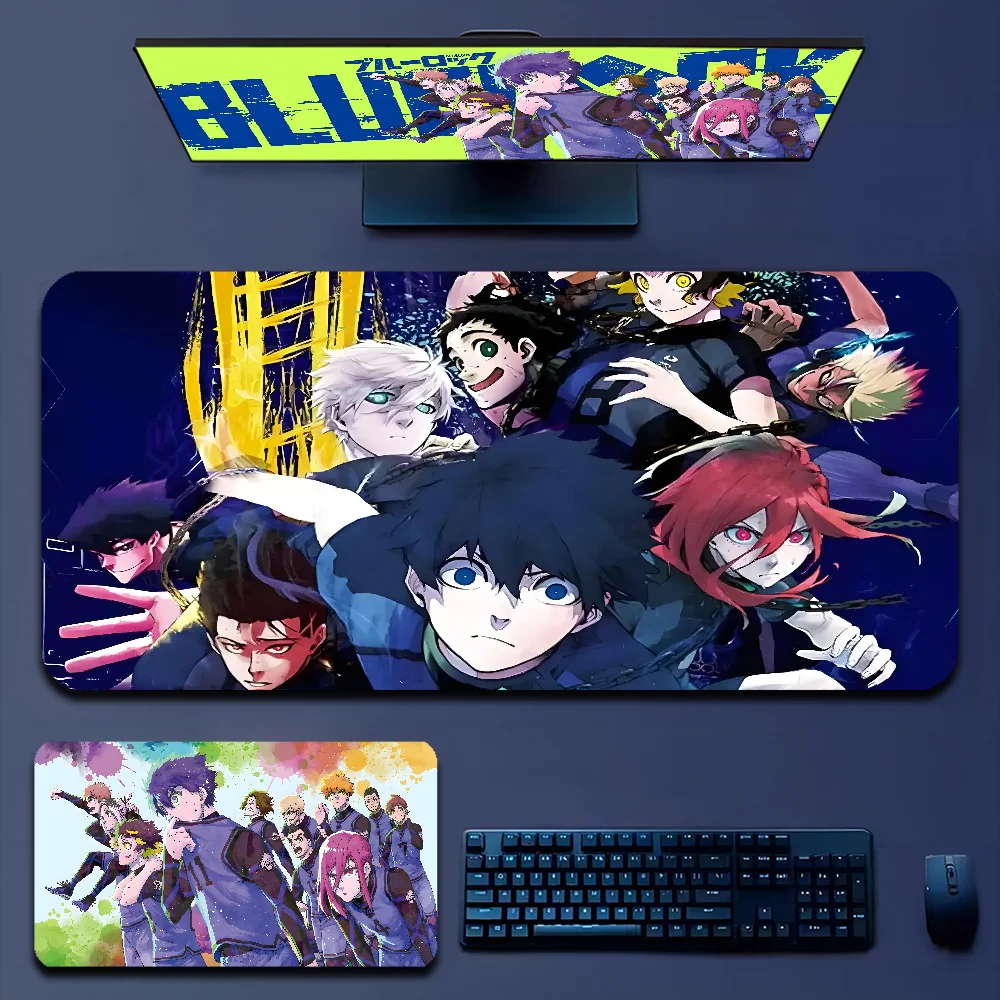 Anime Blue Lock Cool Large Gaming Mouse Pad XL Locking Edge Size For Game Keyboard Pad For Gamer