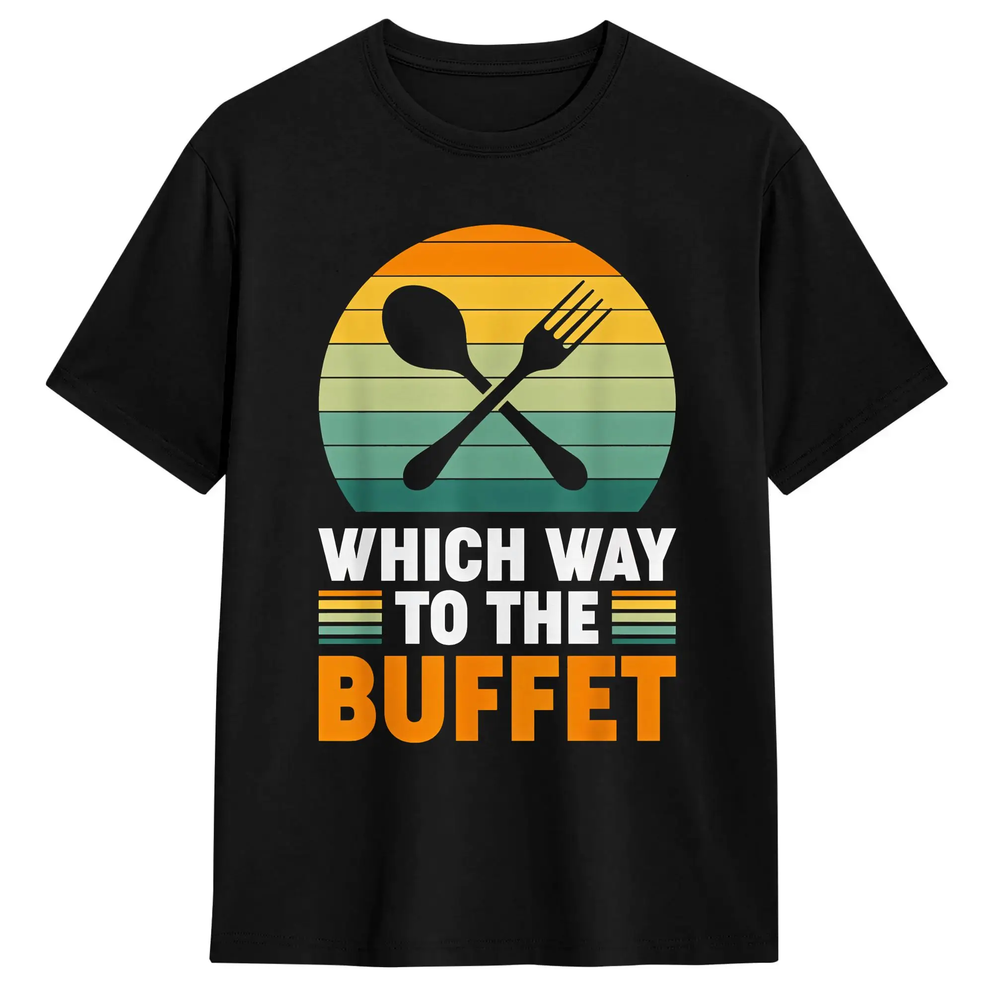 Which Way to The Buffet T-Shirt Summer  Harajuku T Shirts 100 Cotton Breathable 4XL 5XL 6XL Tees Short-Sleeved Y2K Funny Tshirt