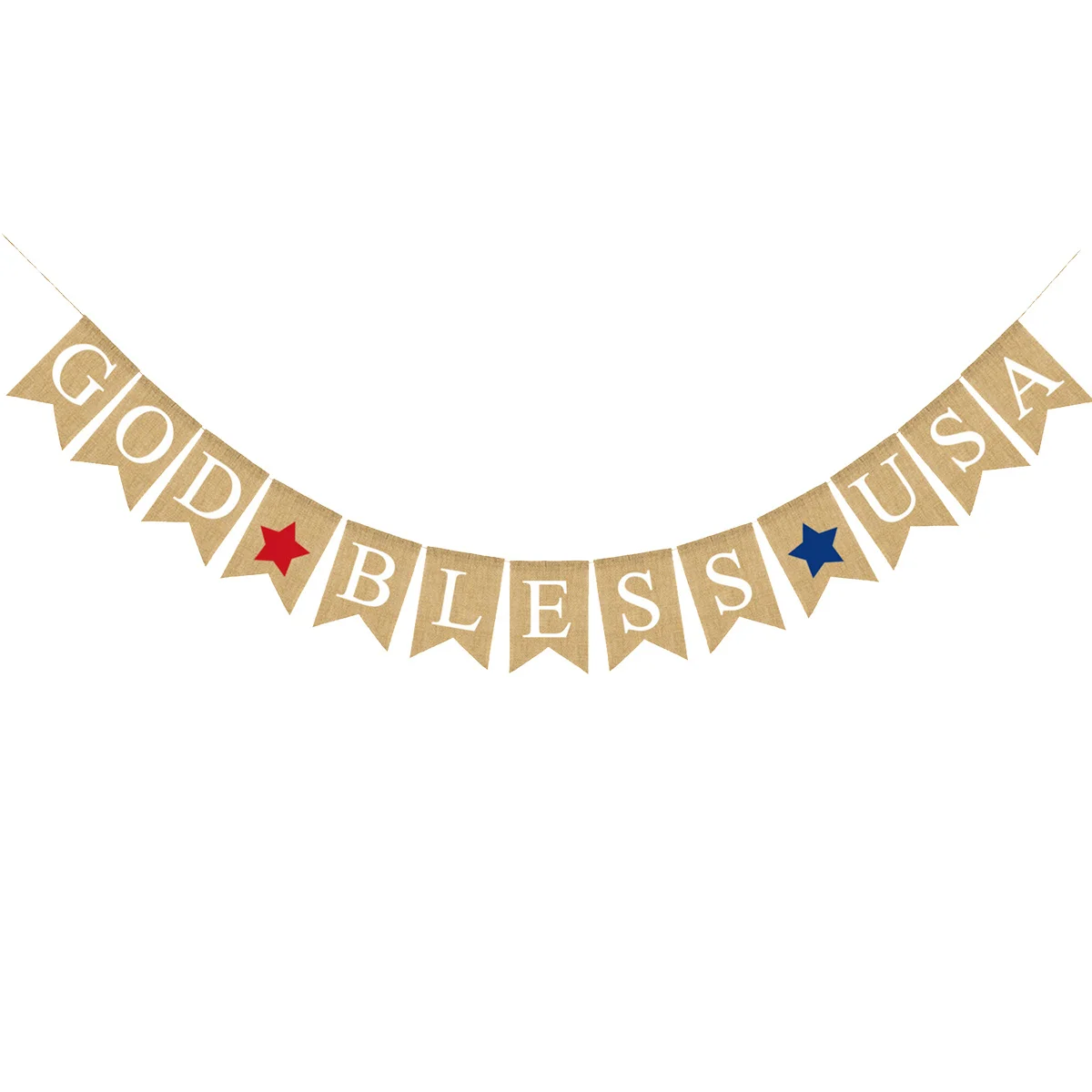 

2.8m Swallowtail Flag Linen Bunting Banner Party Decoration American Independence Day Garland God Bless Usa Hanging