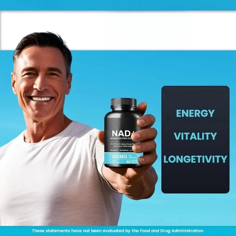 Liposomal NAD Resveratrol, Coenzyme Q10, and Green Tea - Energy, Anti Aging, and Cellular Health Support 60 Vegetarian Capsules