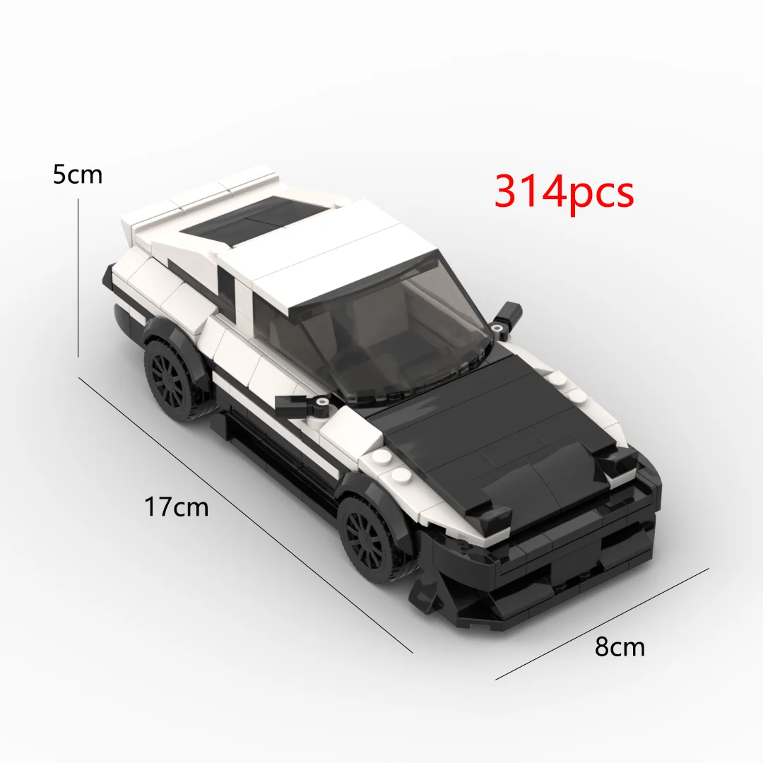 MOC AE86 APEX 314pcs header text D block creative assembly sports car boy speed champion series car model