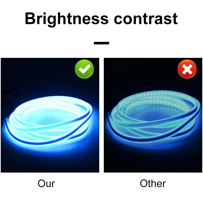 LED Car Hood Atmosphere Light Strip Waterproof Exterior Decoration Ambient Lamp for Headlights Customizable 12V Universal Auto image 4