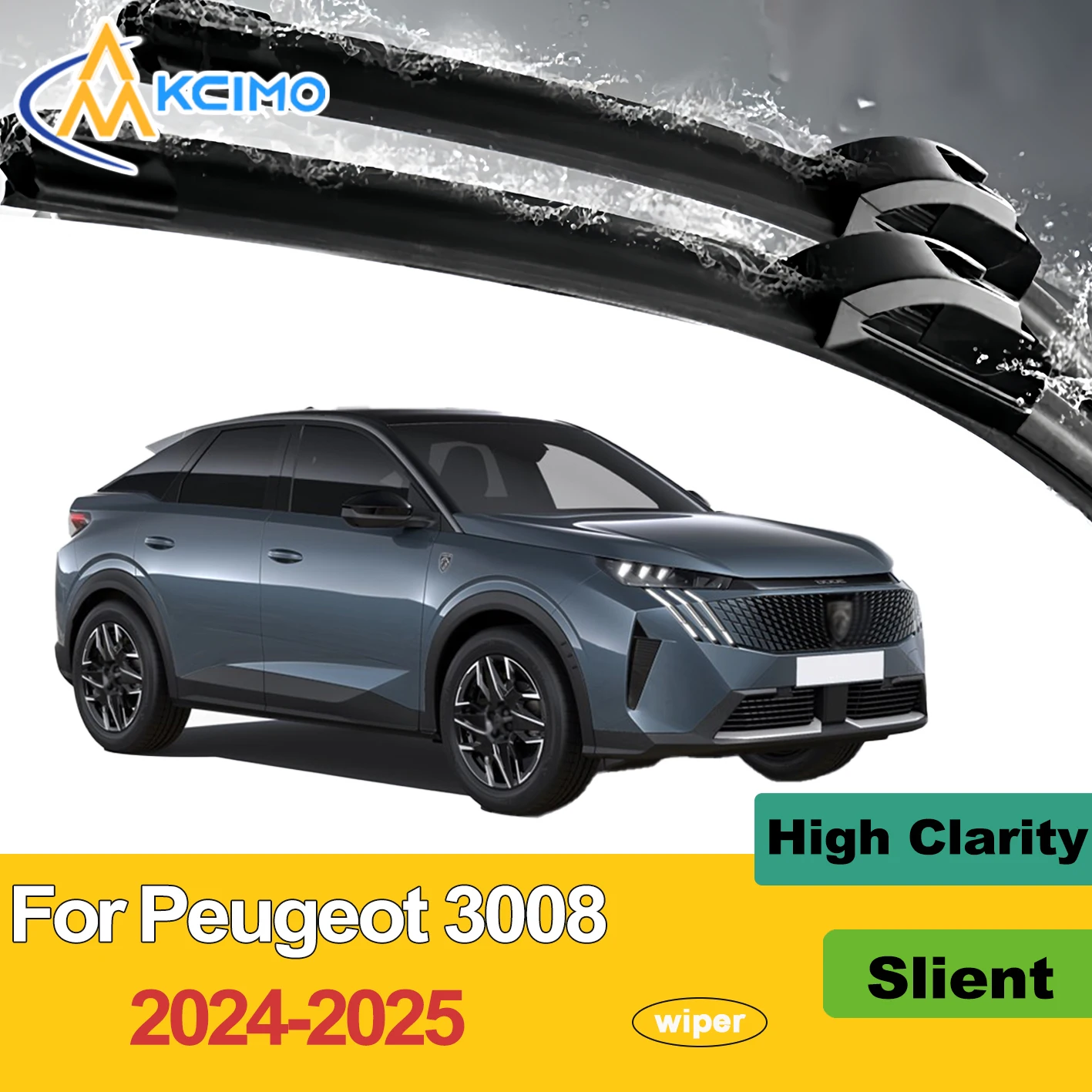 

KCIMO 2Pcs Premium Windshield Wiper Blades Fit for Peugeot 3008 2024-2025 All Weather Car Accessories