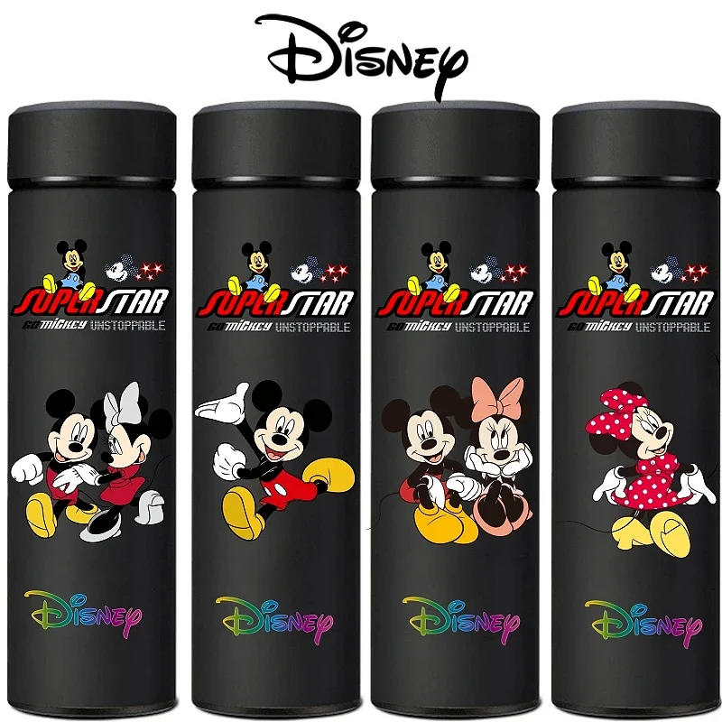 Disney 500ML Stainless Steel Thermos Cup 4color Double Layer Vacuum Rubber Paint Sport Small Mouth Ice Water Bottle Mickey Mous