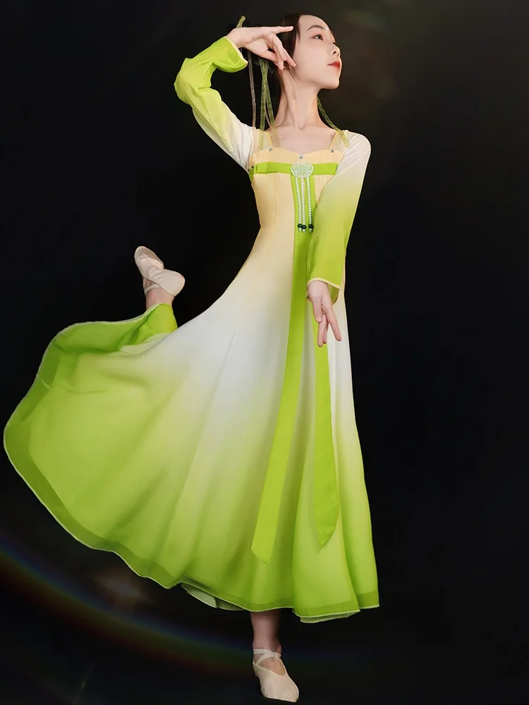 

Children's Classical Dance Performance Costume een Ethereal Dance Girl's Version Practice Clothes Han Tang Solo Dance Outfit