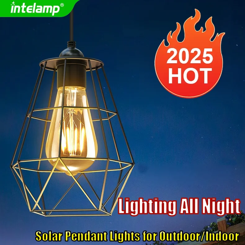 

Solar Shed Lights Outdoor Indoor, Led Dusk to Dawn Battery Powered Pendant Lights, Waterproof Solar Hanging lamp for Garden Yard
