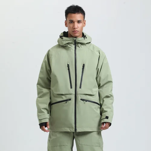 Gsou 스노우 스키 세트, 겨울 야외 스포츠 스노우보드, 따뜻한 통기성 방수 방풍 스키 세트, 남성 스노우보드 재킷 