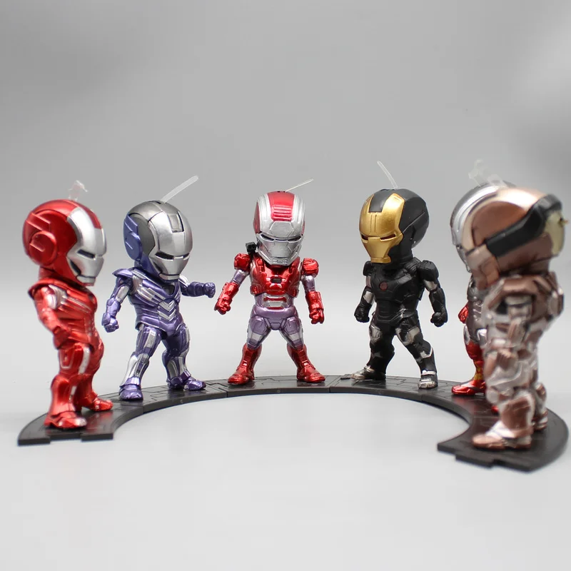 2024 New Iron Man 2, 3, 4, 6 and 90 Generations 6 Q Version Avengers Animation Doll Statue Model Car Ornament Dust Plug Toy Gift