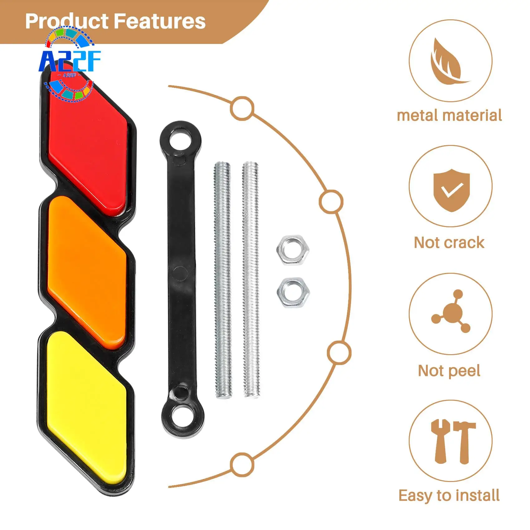 

A22F-Tri-Color Front Grille Badge Emblem For Toyota Tacoma 4Runner Highlander RAV4
