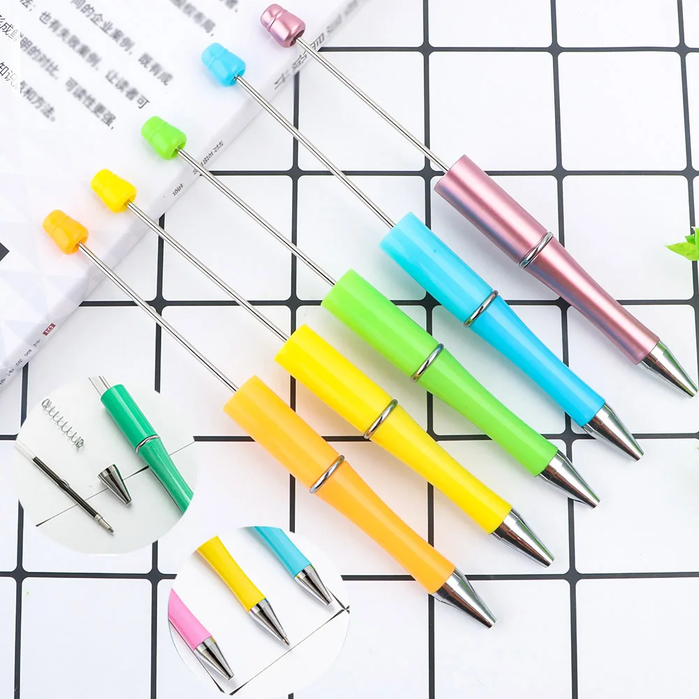 20-200pcs Plastic Ballpoint Pens 10mm Metal Rhinestone Spacer Beads Silicone Bead DIY Personalized Gift Jewelry Make Accessorie