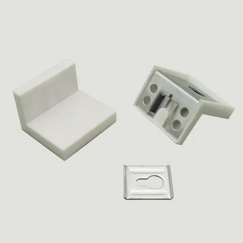 Iron Bracket 2 in 1 Cabinet Corner Connector, Decorative Dust Cover Hardware Fittings for Wardrobe Furniture Connection