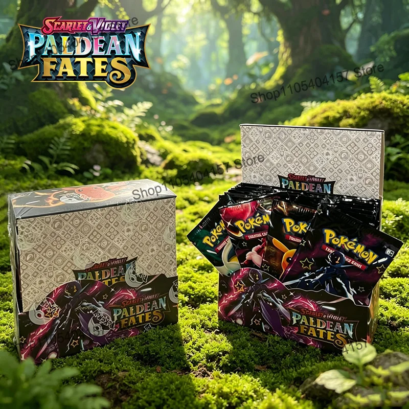 Pokemon Scarlet Violet Paldean Fates Booster Box Englische Sammelkarten 360 Stück/Box TCG-Sammelspielkarten für Kinder Geschenke