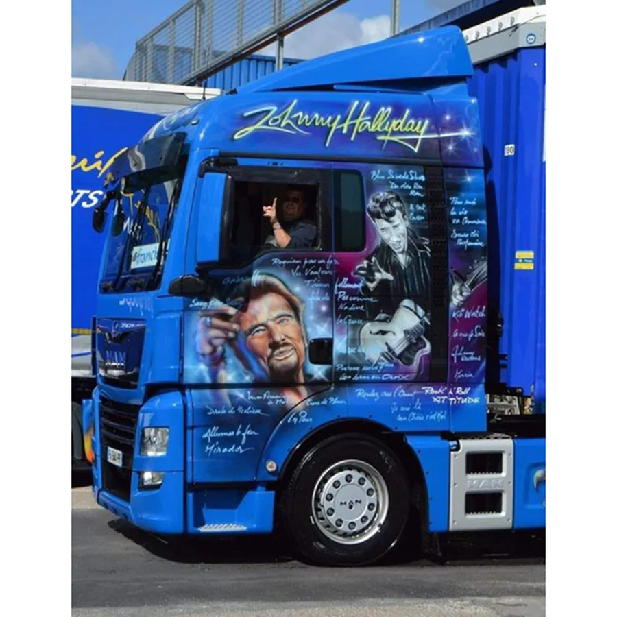 Diamond Painting Johnny Hallyday Portrait Diamond Mosaic Embroidery Rhinestone Picture Super Big Truck Handmade Gift Home Decor