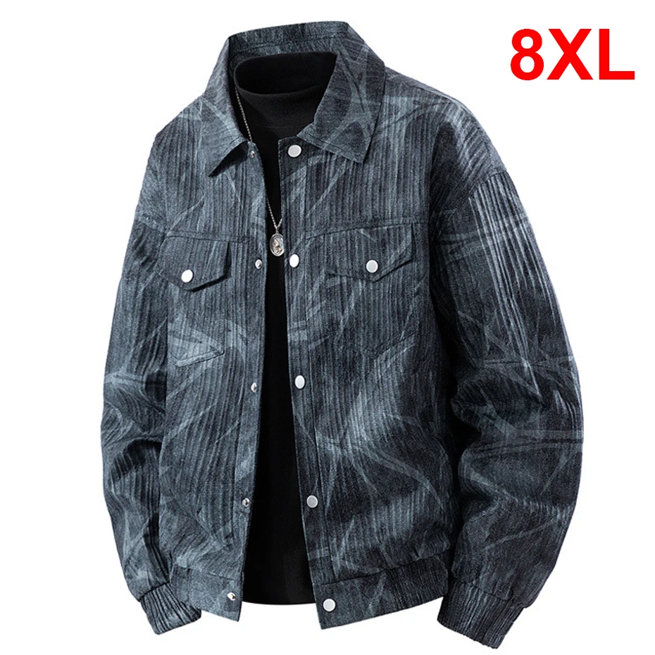 

8XL Plus Size Tie Dye Jacket Men Fashion Casual Cargo Jackets Coat Male Spring Autumn Outerwear Big Size 8XL