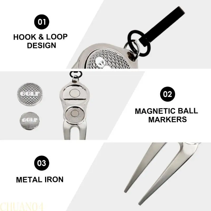 

A1A2 Metal Golfs Divot Tool Curved Golfs Green Part Metal Bending Golfs Divot Repair Tool Portable Golfs Green Divot Fork