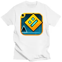 Brand New Summer Geometry Dash Game Logo T-Shirt Short Sleeves Cotton Tee Shirts Casual Tee Shirt Homme