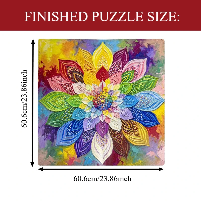 1 BOX 1000-piece White Card Adult jigsaw Puzzle, Colorful Datura 60.5x60.5cm/23.86x23.86 Inches,Best Christmas Gifts