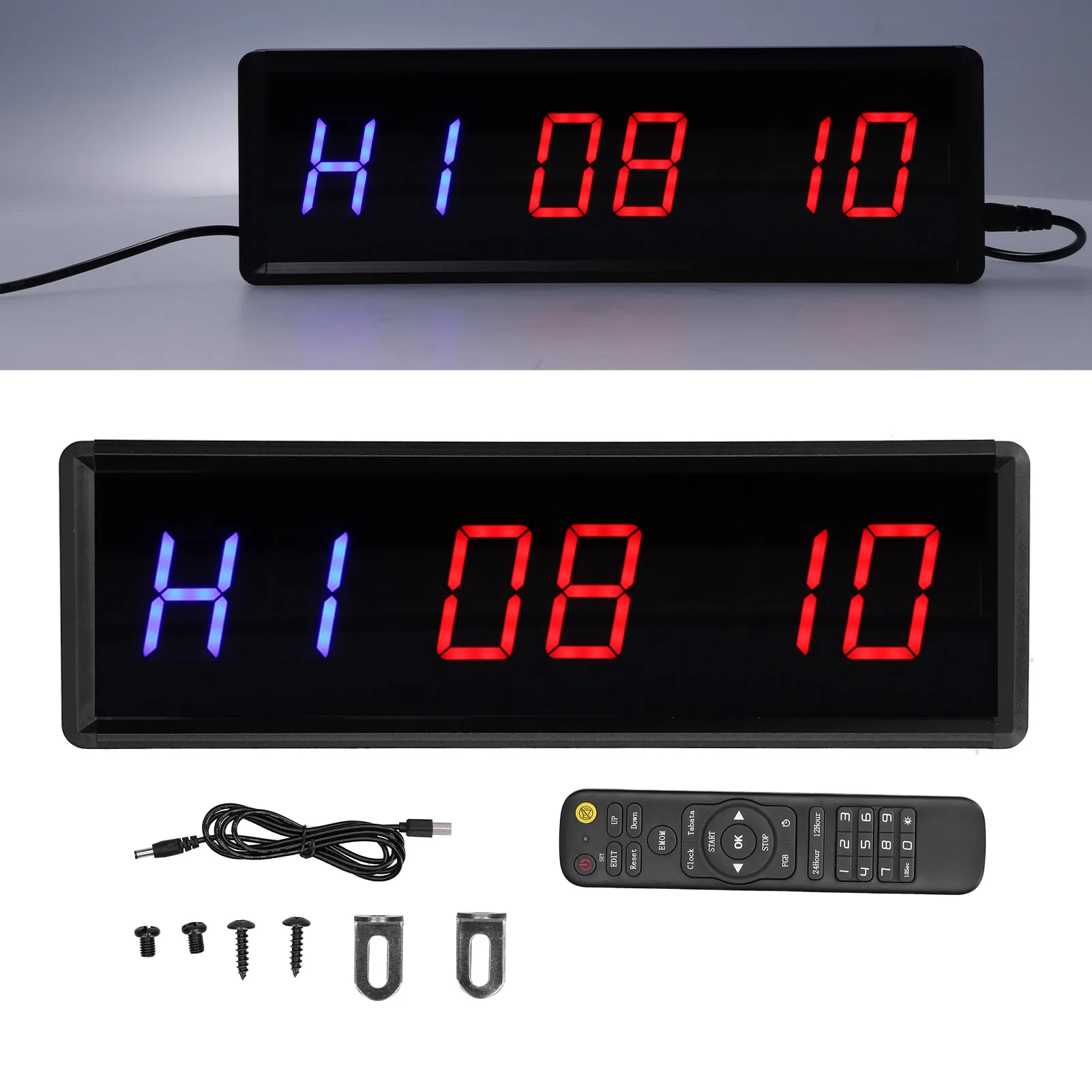 LED Interval Timer Gym Workout Count Down/Up Clock Stopwatch for Fitness Exercising Gym Timer