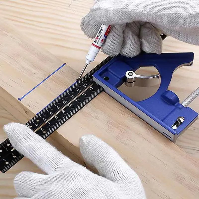30CM Precision Marking Right Angle Ruler 45/90 Degree Hole Angle Ruler Industrial Scribe Marking Gauge Draw Woodworking
