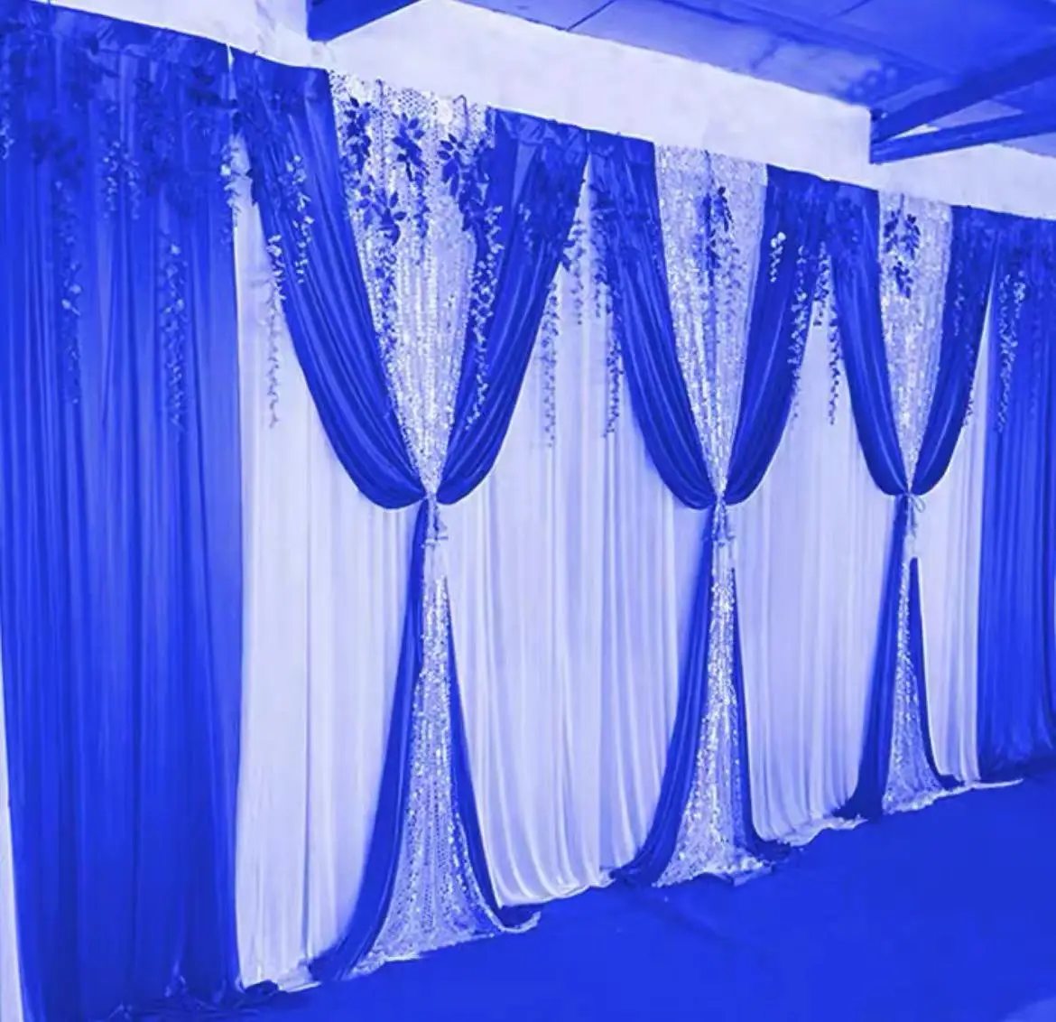 

Customized Wedding Backdrop Swag Curtain Stage Background Decorative Drapery Backdrop Sequins Hotel Event Party Stage Decor