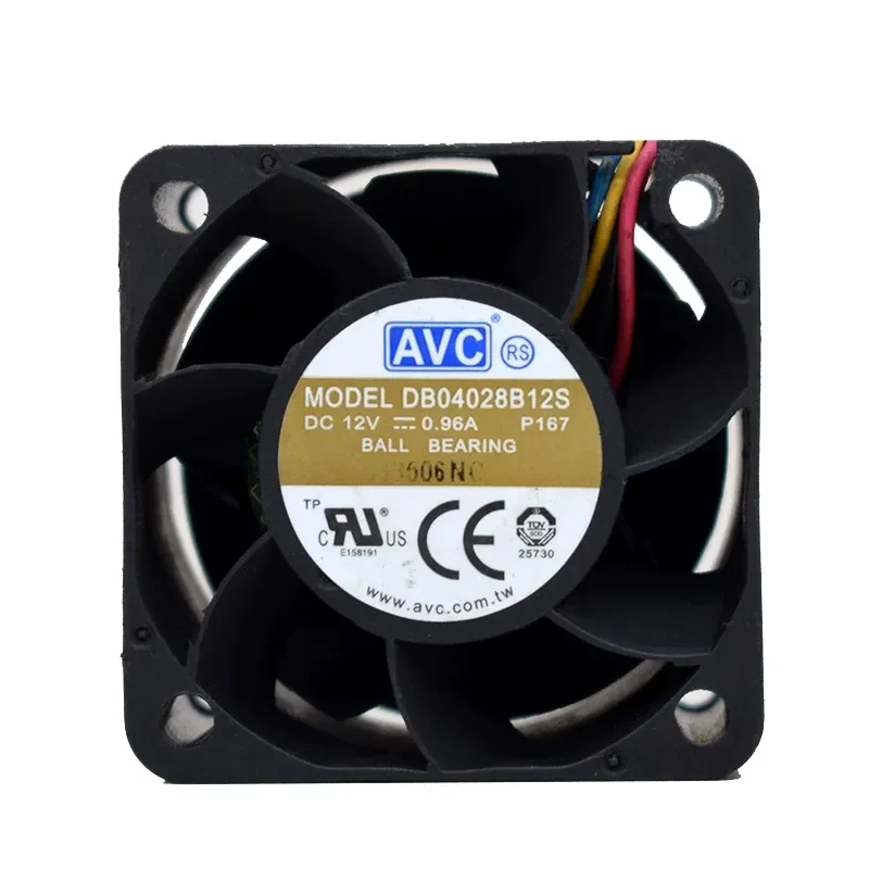 for AVC DB04028B12S 4028 12V 0.96A 4CM 4-Wire High Speed Server Cooling Fan