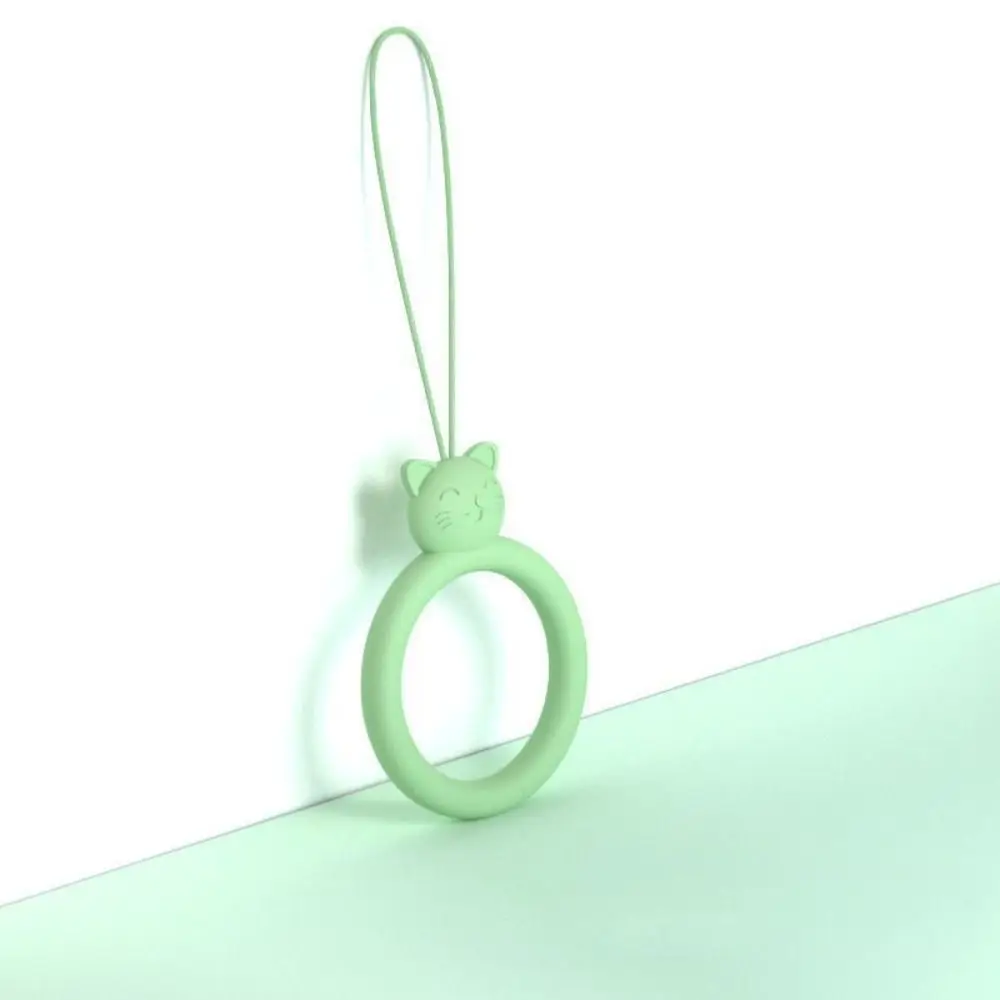 

Кулон для мобильного телефона с мультяшным котом, кольцо на палец, анти-потерянный короткий ремешок, силиконовый кулон, кольцо, многоцветный силикон