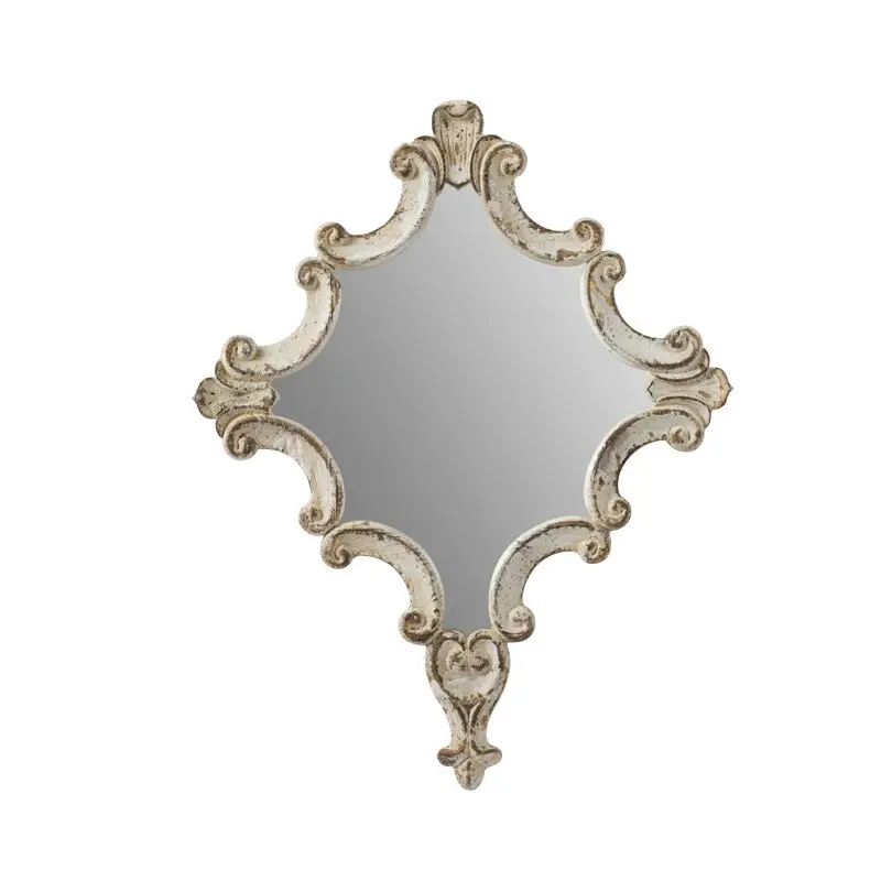 Miroir Cosmétique Rétro Sculpté, Décoration Murale Suspendue, Style Européen, Pays Français, Commode de Chambre, JZ022