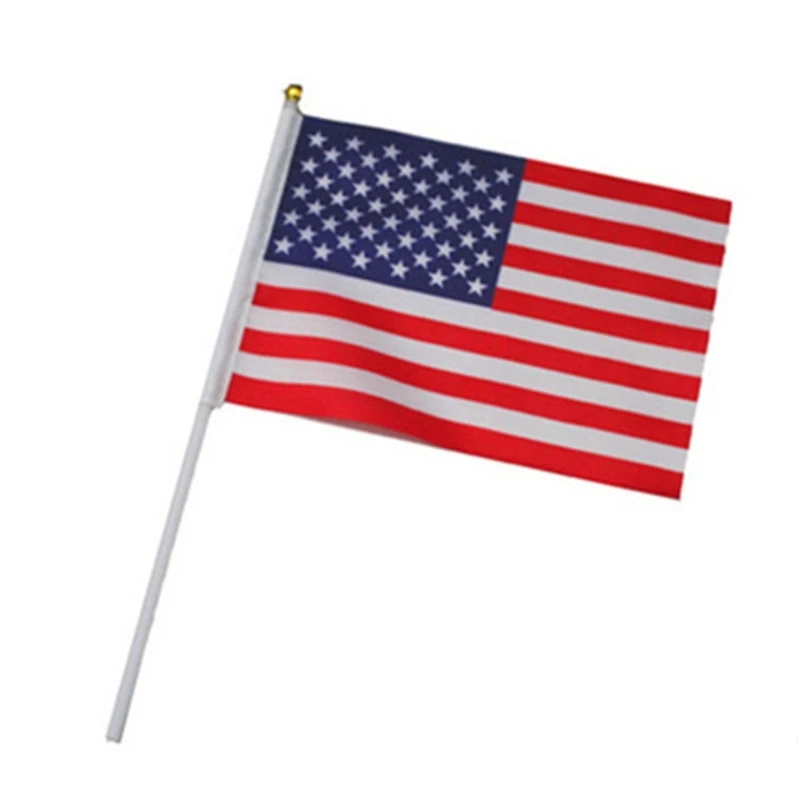 Y1UU Colorful Small American Flags Easy to Hold Hand Flags Perfect for Flag Enthusiasts for Display Your Enthusiasm Flags