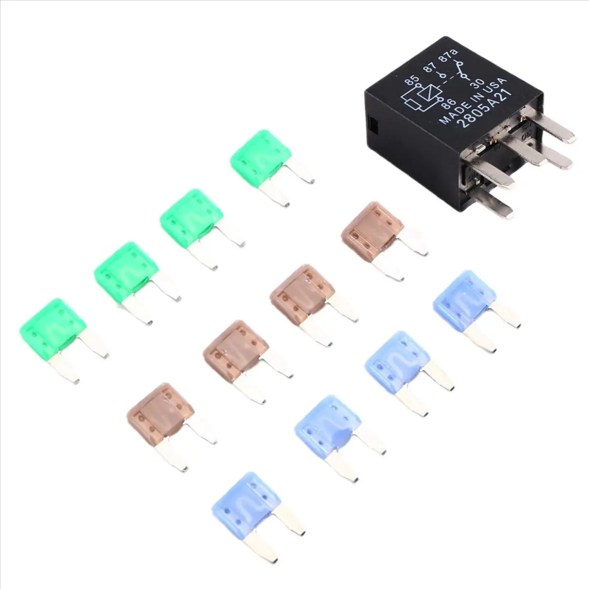 Compatible For Jetski Fuse Box, Fuse, Power Relay Green: 30Ah Brown: 5Ah Blue: 15Ah