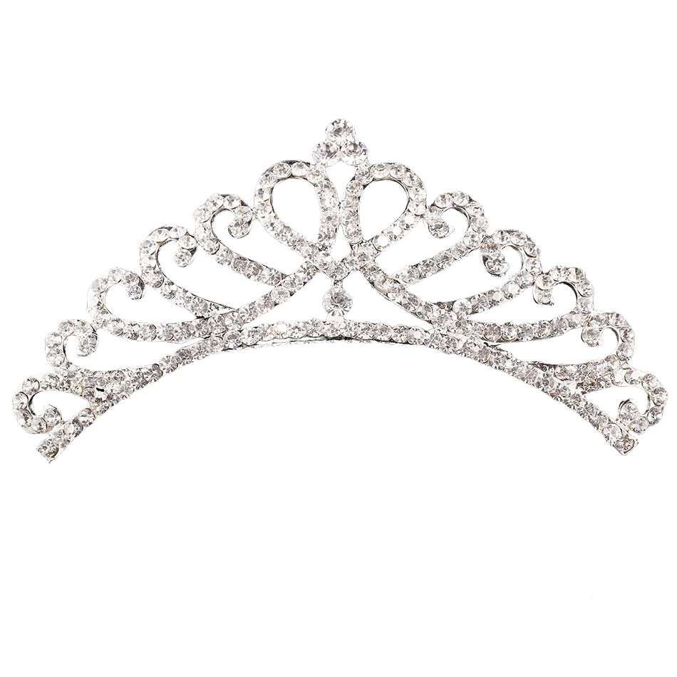 Children Princess Crown Headdress Girls Insert Comb Accessories Tiara Diadem Silver Color Crystal Wedding Bridal Hair Head