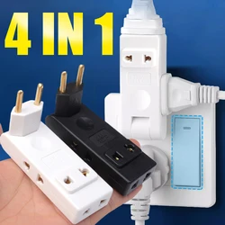 EU Plug Outlet Swivel Electrical Socket Wall Adapter 180° Rotatable 4 Plugs Electrical Plug Adaptors for Home Office Travel