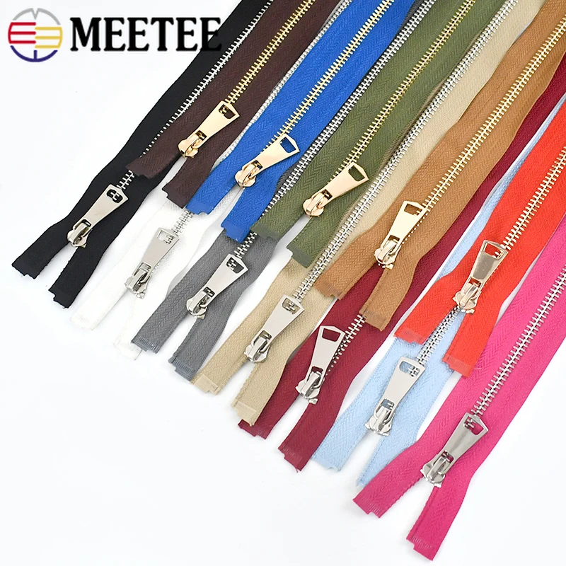5# 1-5Pcs 70/90/120cm Double Sliders Metal Zipper For Sewing Jacket Coat Zippers Down Zip Repair Kit Replacement DIY Accessories