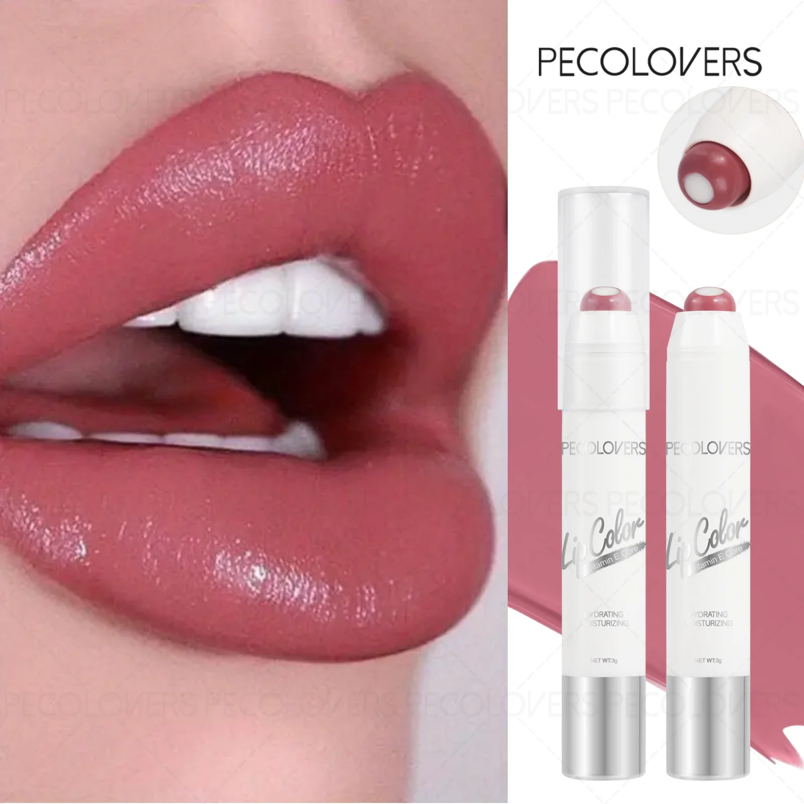 قطعة واحدة من أحمر شفاه ساندويتش عاري - يدوم طويلاً، مقاوم للماء، كوب غير لاصق، تركيبة مرطبة، هدية مثالية لعيد الميلاد