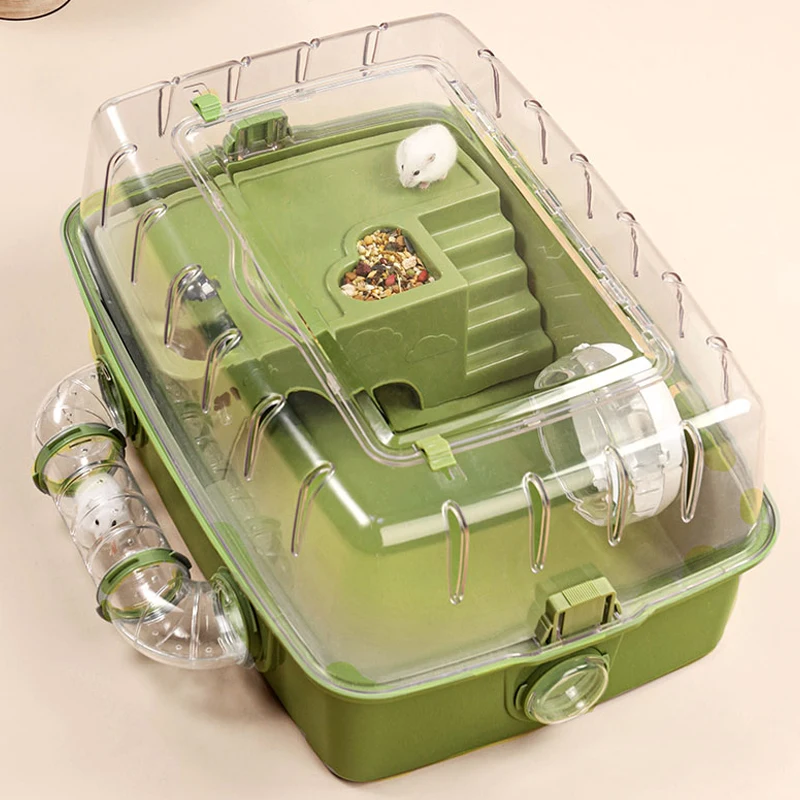 Hamster Cage Villa Tunnel Acrylic House Breeding Box Supplies Set Toy Pet Sports Training Runway Accessories