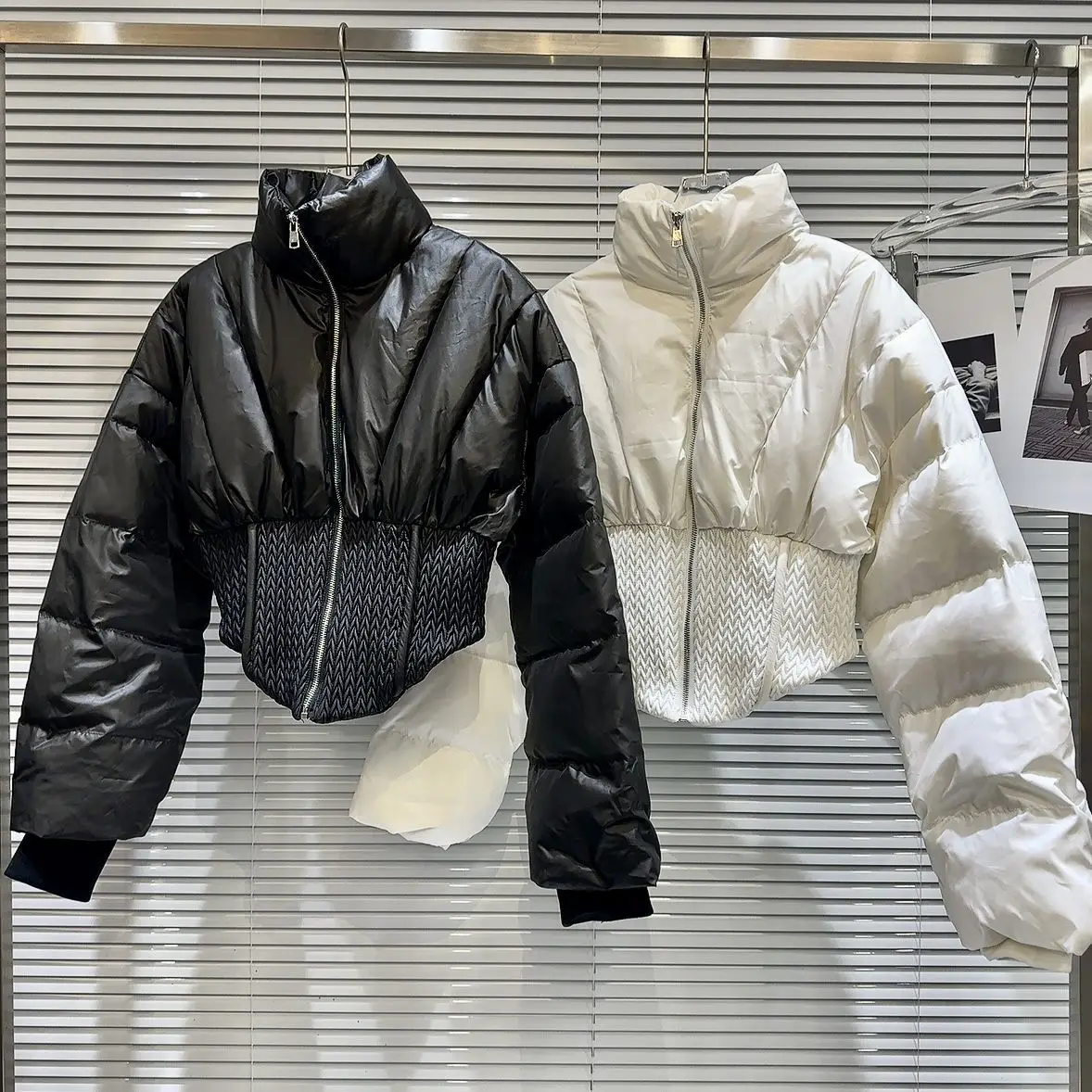 2025 Nuovo cappotto in cotone caldo per ragazza dai capelli scuri con design dimagrante modellante a lisca di pesce in edizione limitata per l'inverno