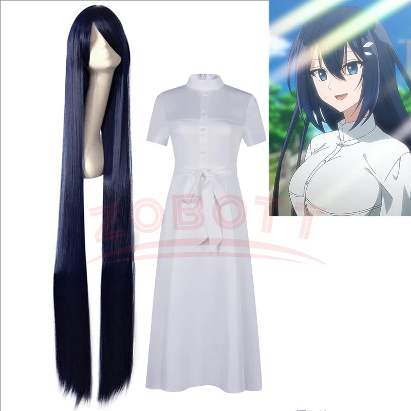 هذا الوحش يريد أن أكلني أومي شيوري تأثيري جديد أنيمي زي أبيض طويل Kawaii فستان لطيف لوليتا 150 سنتيمتر الباروكات الطويلة هالوين