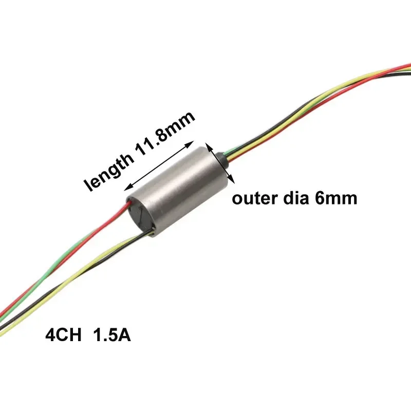 1PCS Visual Anchor Fish Slip Ring Dia.6/6.5/7.5mm 2/4/8/12CH 1A 2A Slipring Conductive Rotating Joint for RC UAV PTZ Gimbal